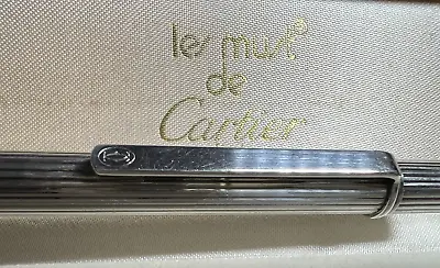 Les Must De Cartier Pen Sphere Plated Silver Marking With Pencil Case • $258.57