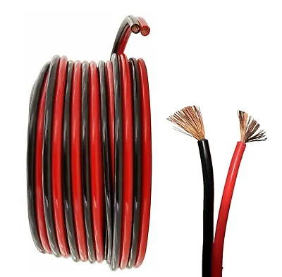  10 Gauge OFC Copper Red / Black Cable 2 Conductor Bonded Zip Cord Power Ground • $48.99