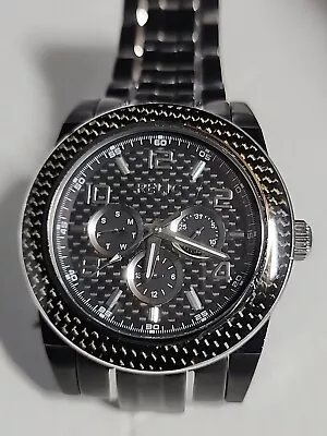 Relic Mens ZR15648 Black Silver Analog Multifunction Wrist Watch (545) • $10