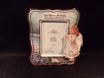 Van Hygan & Smythe Love Believes All Things Porcelain Angel Picture Frame 5x3.5 • $6.95