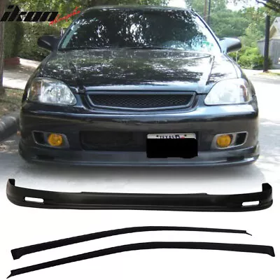 Fits 99-00 Honda Civic EK Mugen Style Front Bumper Lip PP + 2PCS Window Visors • $82.99