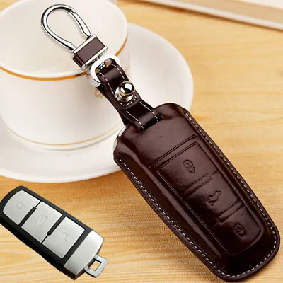 $34.44 • Buy For VW Passat B6 CC Leather Smart Remote Key Case Shell Cover Holder Fob Skin
