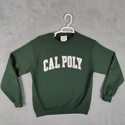 Cal Poly Pullover Sweatshirt Men's Large Green Champion Pullover Crew Mustangs • $18.47