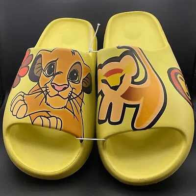 Cute Foam Slippers Sandals Yellow Lion King Simba Theme Men 9-10 Women 10.5-11.5 • $14.99