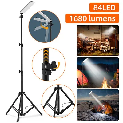 1.8m/71  Portable LED Camping Light Outdoor Lamp Tripod Stand Fishing Car Repair • $39.49