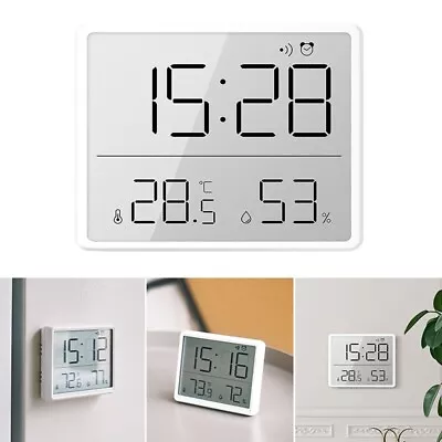 LCD Magnetic Large Screen Digital Alarm Clock Thermometer Meter Humidity Monitor • $10.29