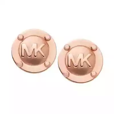 New Authentic Michael Kors Fulton Logo Stud Rose Gold Mk Earrings Mkj2987791 • $34.99