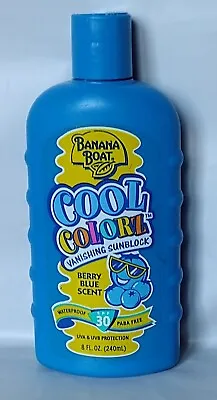 1990's Banana Boat COOL COLORZ Vanish Sunblock BERRY BLUE SCENT-Collectible/PROP • $50