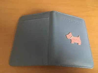 Radley Blue Leather Passport Cover • £45