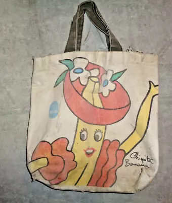 Chiquita Banana Canvas Two Handle Tote Vintage Book Bag ***** • $17.43