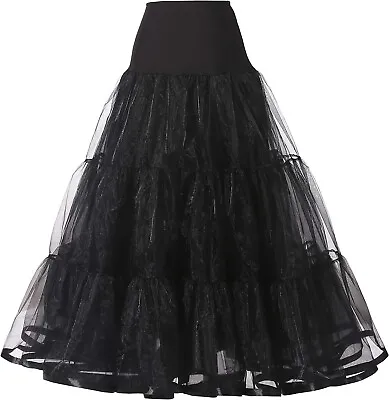 L Black Length Prom Swing Crinoline Petticoat Underskirt Slips TUTU 50s Skirt • $34.95