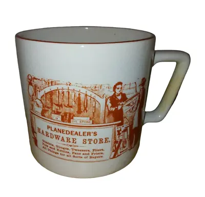 Vintage Shabby Planedealers Hardware Store Mustache Cup Coffee Mug Crown Devon  • $14.39