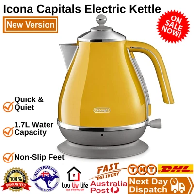 $167.38 • Buy De'Longhi Icona Capitals Electric Kettle KBOC2001Y Quick & Quiet Kettle Yellow 1