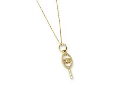 NEW Monica Rich Kosann Mini  Bridle  Key Necklace With Curved Edge 18k Gold • $695