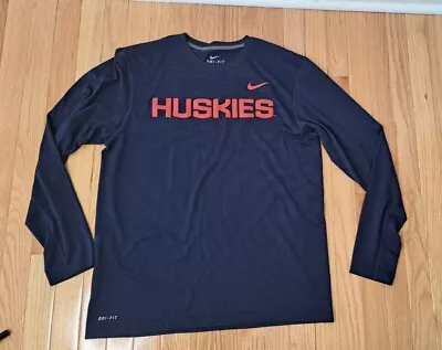 Nike Dri-Fit Connecticut Huskies Men's Long Sleeve Shirt Size Large  • $27