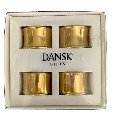 $12.95 • Buy DANSK Brass Napkin Rings Set Of 4