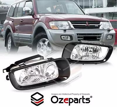 Full Set Fog Light Driving Lamp KIT (Black) For Mitsubishi Pajero NM 2000~2002 • $69.34