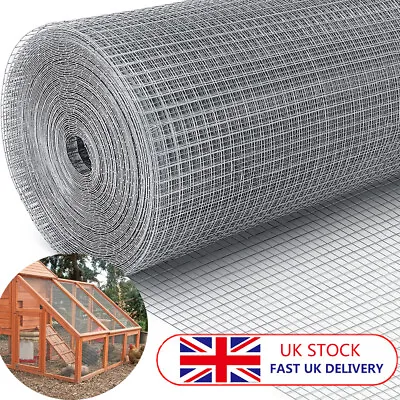 £26.99 • Buy 8M Welded Wire Mesh Galvanised Fence Aviary Rabbit Hutch Chicken Pet Fencing UK