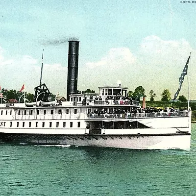 C.1910 Steamer Vermont Passenger Steam Ship Lake Champlain NY Phostint Postcard • $18.74