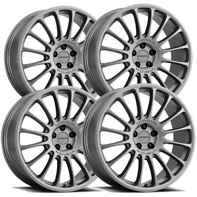 (Set Of 4) Vision 477 Monaco 17x8 5x112 +38mm Gunmetal Wheels Rims 17  Inch • $543.96