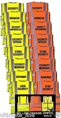 HI VIS Printed SECURITY BOUNCER SUPERVISOR OFFICER MANAGER DOORMAN CLUB Vest • £8.13