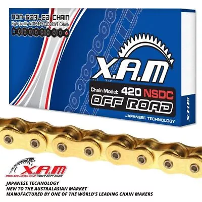 Gold/Black Non-Sealed Dirt CHAIN 120 Links  For KTM 65 SX 2002-2019 • $41.31