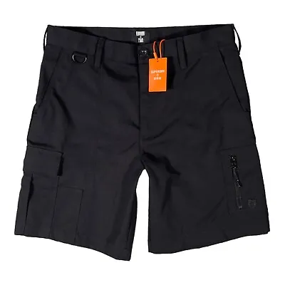 Superdry Shorts Men Sz. S/M 30-32 Black Energy Convenience Store Cargo Pocket • $29.22