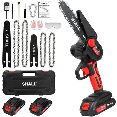 SHALL 4+6  Mini Handheld Electric Chainsaw Cordless Chain Saw 21V US • $47.55