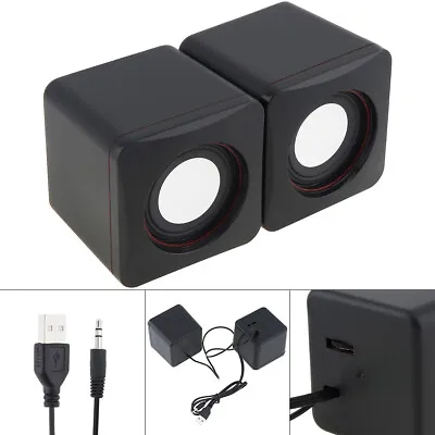 Mini USB Stereo Speaker For 3.5mm Audio Jack Laptop Desktop Computer Portable • $9.04