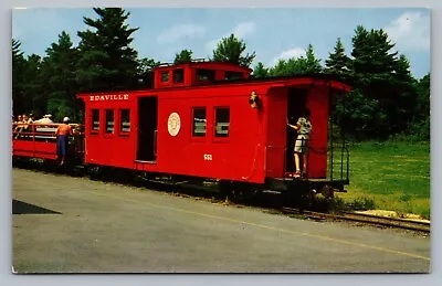 Edaville Railroad South Carver MA Red Caboose Train Car RR Track Postcard Vtg A7 • $5.99