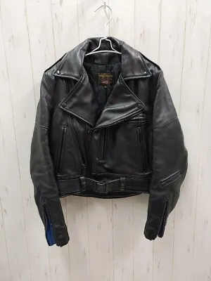 Vanson R & R Leather Double Riders Jacket Blouson Men 36 Black Rare From Japan • $1025.08