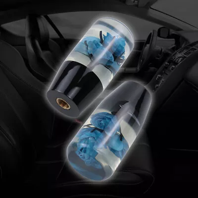 VIP 10CM JDM Clear Blue Real Flowers Manual Gear Stick Shift Knob Lever Shifter • $20.88