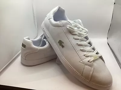 Lacoste Mens Graduate Metal Croc Trainers Size 11uk Brand New White Silver • £49.99