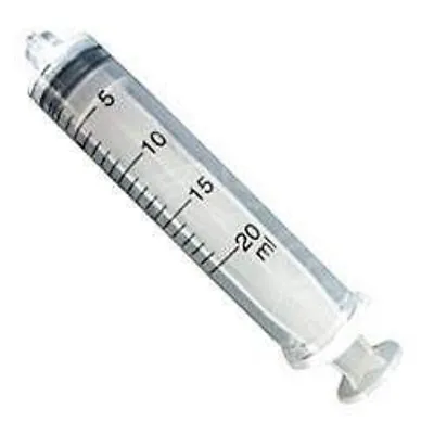 $6.99 • Buy 5 PACK - 20CC GLOBAL SYRINGES ONLY WITH LUER LOCK 20ML STERILE Without Needle