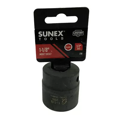 Sunex 236 1/2  Drive 6 Point 1-1/8  Impact Socket • $11.36