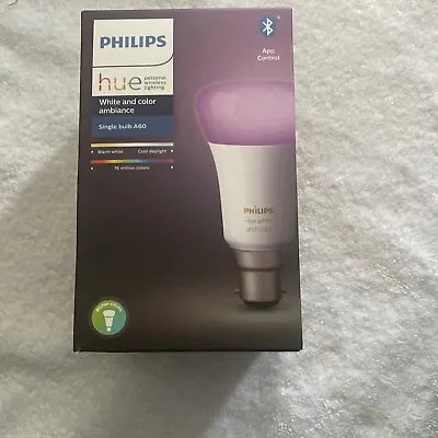 $67.50 • Buy PHILIPS Hue White & Color Ambiance LED Bulb A60 - B22 - Bluetooth & WiFi Control