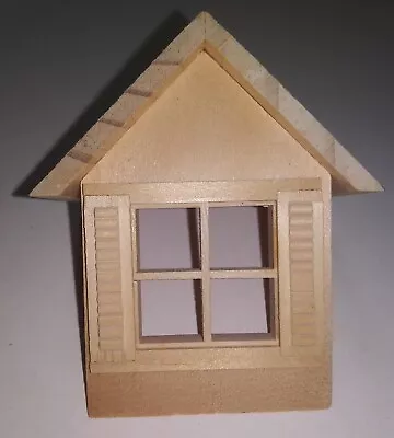 Miniature 1/24th Half Scale Window And Gable Dormer  Wooden Dollhouse Houseworks • $13.99