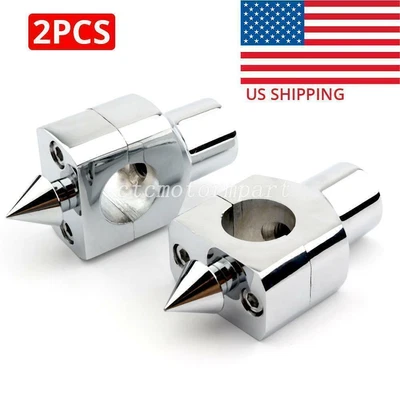 $41.82 • Buy Chrome Spike Motorcycle 1  Handlebar Risers For Yamaha V Star 650 950 1100 XVS