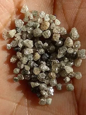 100 Pieces Round Rough Natural Loose Raw Diamonds Silver Mix Fancy 5.00 Ct Lot • £28.27