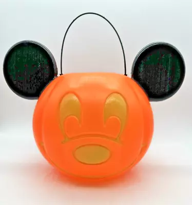 Disney Mickey Mouse Halloween Candy Bucket Pail Pumpkin Blow Mold Trick Or Treat • $22.95