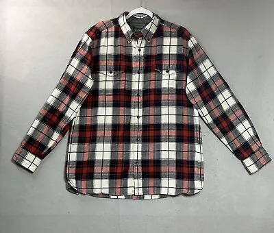 Woolrich Shirt Mens Large Red Plaid Long Sleeve Flannel Outdoor Lumberjack • $29.97