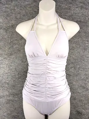 L Space Swimsuit Womens 8 Light Purple One Piece Ruched Torso Halter Padded Bra • $11.90