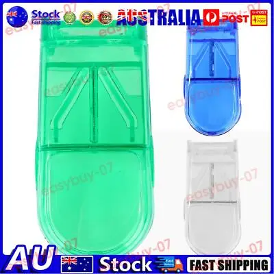 $6.92 • Buy AU Portable Pill Tablet Cutter Splitter Divide Storage Case Medicine Cut Box