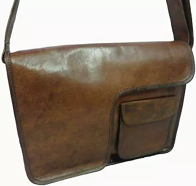 Leather Messenger Shoulder Bag Cross Body Laptop Case 15.5  Seller Handmade  • $57.30