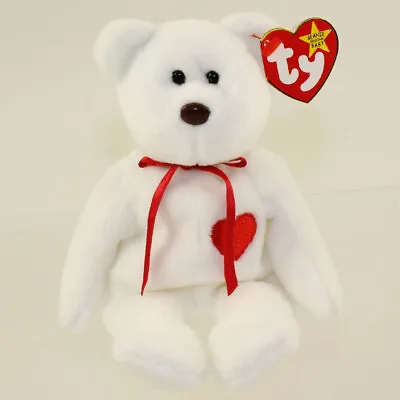 TY Beanie Baby - VALENTINO The BEAR (PE Pellets Tush Tag & Spelling Error) MWMTs • $12.89