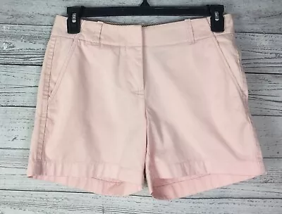 J. Crew Broken In Chino Shorts Women’s Size 4 Pink Flat Front 100% Cotton • $14.99