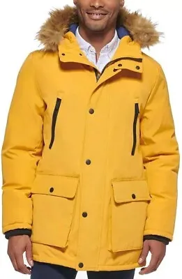 Club Room Men's Parka Faux Fur-Hood Jacket Color Yellow Size S Style CR2MP107 • $85