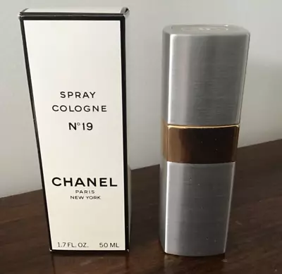 VTG Chanel No 19 Spray Cologne 1.7 Oz EMPTY Bottle W/Original Box • $8.99