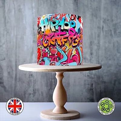 Graffiti Wall Art Wrap Around Edible Cake Topper ICING / WAFER • £7.79