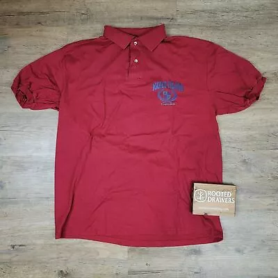 Vintage Marco Island Florida Hanes Polo T-Shirt Red Collared Short Sleeve Casual • $12.99